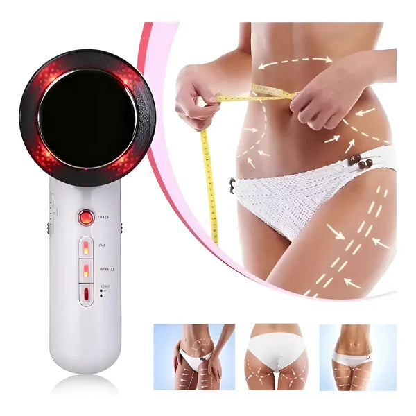 Masajeador Ultrasonido Infrarrojo Portátil Masaje Cavitación 3 en 1 Con EMS Para Reducción de Grasa y Alivio del Dolor