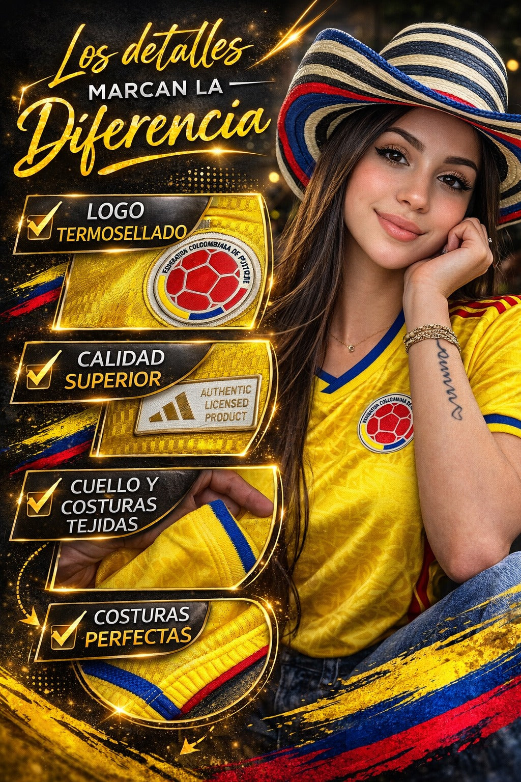 CAMISETA OFICIAL SELECCION COLOMBIA MUNDIAL 2026 - INCLUYE CAJA DE LUJO!