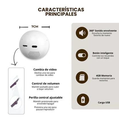 Esfera de video con sonido personalizable