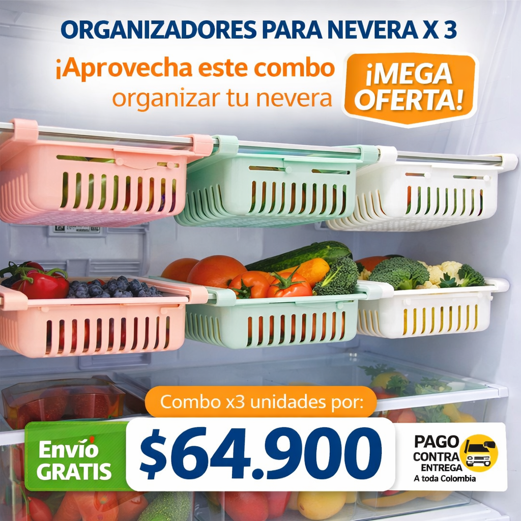 ORGANIZADORES PARA NEVERA X 3